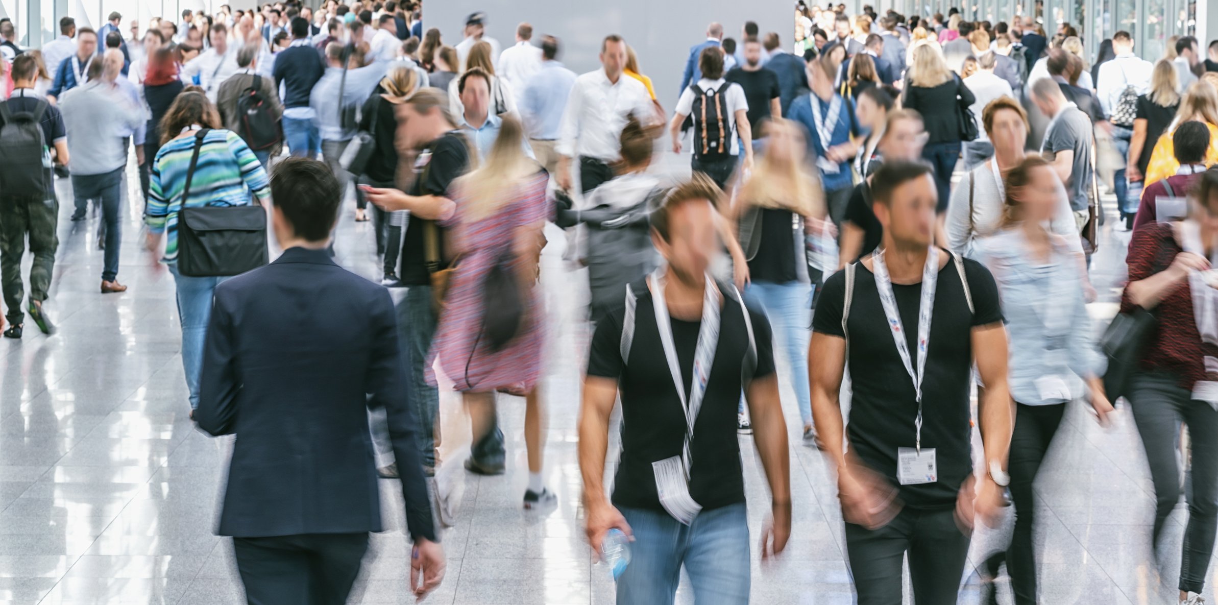 Blurred Business People at a Trade Fair